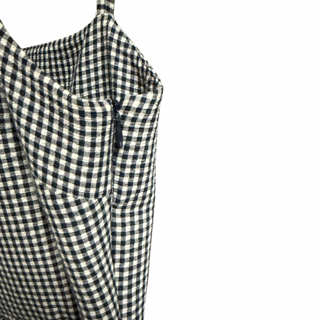 Jenni Kayne Garden Dress Checkered Navy White Sleeveless Maxi Womens Large