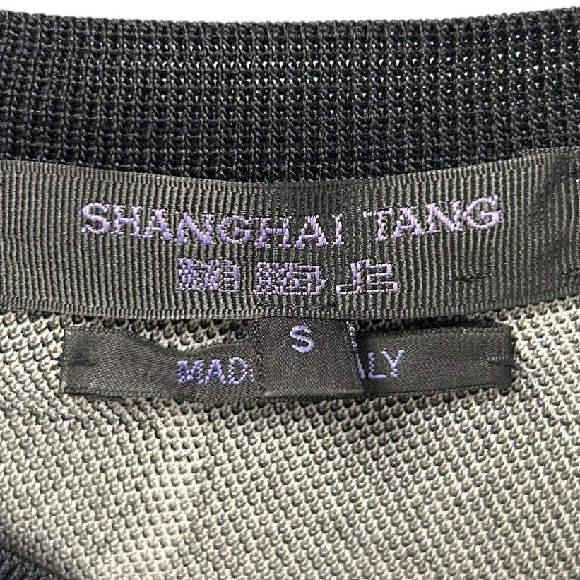 Shanghai Tang Black White Tan Mixed Animal Print Long Sleeve Dress Womens Small