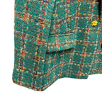 NWT L'Agence Gweny Relaxed Blazer Jacket Green Windowpane Tweed Womens 2