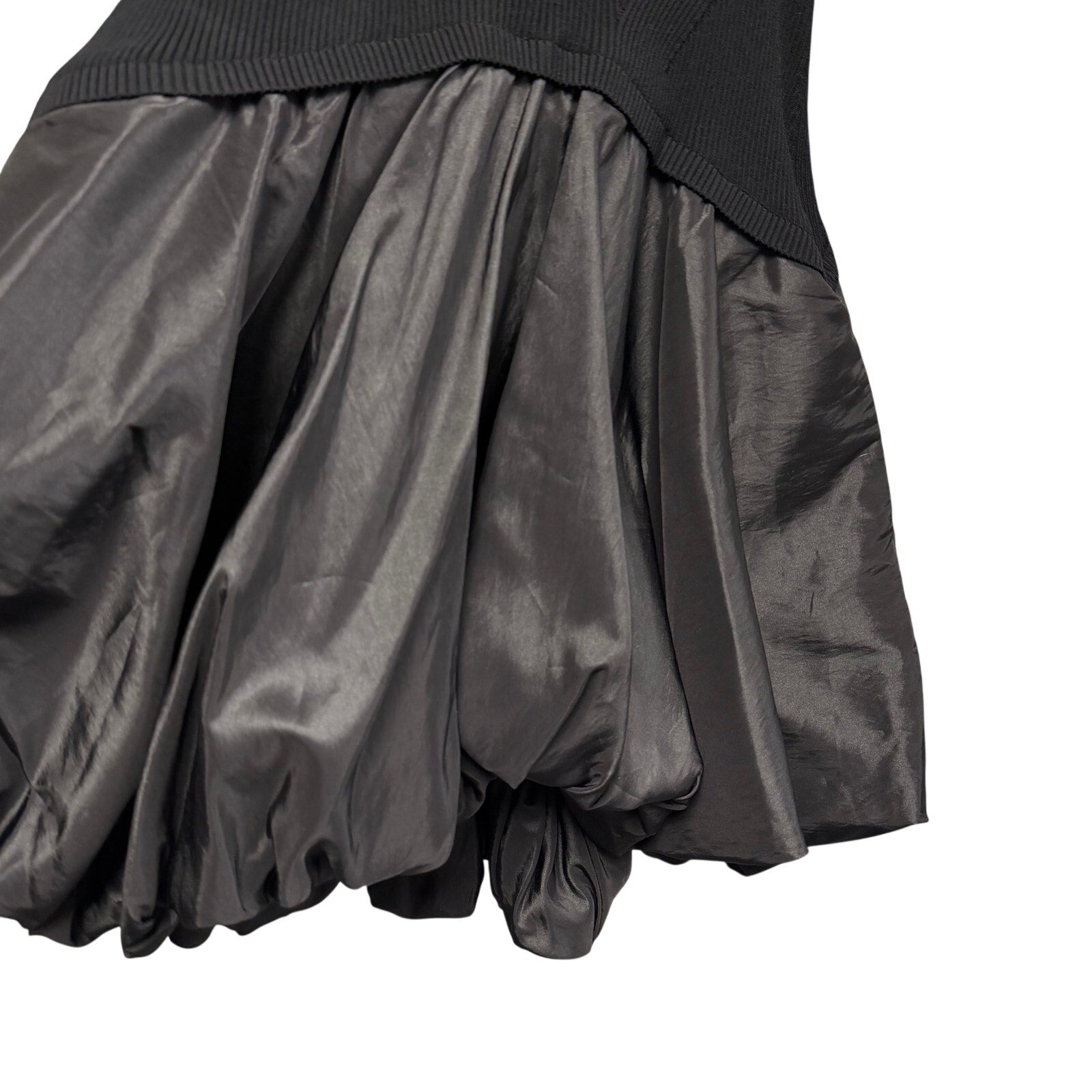 fancy black mini dress JONATHAN SIMKHAI Black Silky Mini Dress with Exaggerated, Draped Cold – The  Thrifty Hippy main image 0