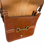 Freedman Large Snaffle Bit Shoulder Bag Chesnut Brown Glazed Leather Equestrian