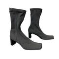 Prada Square Toe Block Heel Sock Boot Gray Womens 36.5 / US 6.5 Designer Y2K