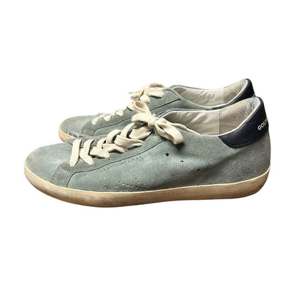 Golden Goose Green Blue Super Star Low Top Lace Up Sneakers Womens 39 / US 9