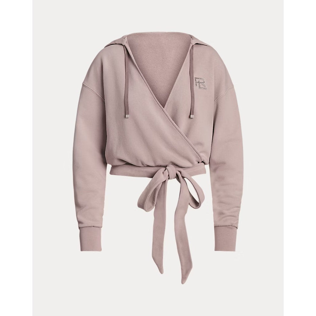 Ralph Lauren Purple Label Cotton Terry Wrap Cropped Hoodie Womens Small