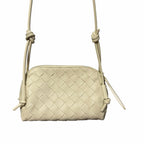 Bottega Veneta Nappa Intrecciato Concert Pouch Sea Salt Off White Woven Leather