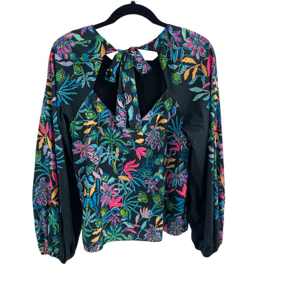 Lilly Pulitzer Onyx Paradise Glow Engineered Imani Long Sleeve Top Womens Medium