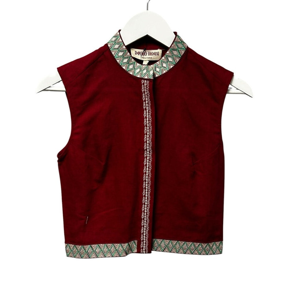 NWT Emporio Sirenuse Andorra Top with Ballerina Embroidery Womens 36 / US 0