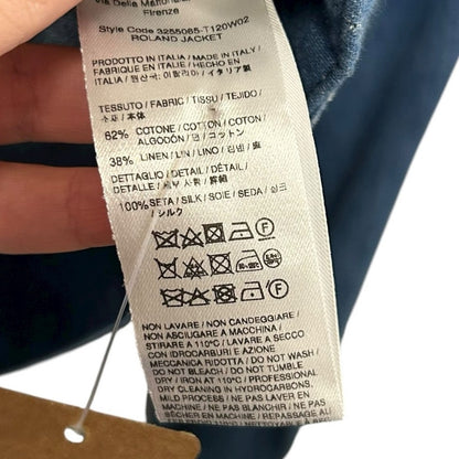 NWT Gabriela Hearst Roland Jacket Light Blue Cotton Linen Blend Denim 36 / US 0