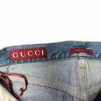 NWT Gucci Straight Fit Denim Pant Light Blue Wash Button Fly Jean Size 24 / US 2