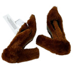 Jil Sander Brown Faux Fur Open Toe Pump Heels Womens 36 / US 6