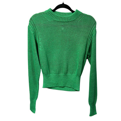 NWT Apiece Apart Grass Green Helmi Cropped Crewneck Linen Sweater Womens Small