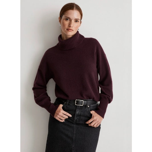 Madewell Heather Merlot (Re)sponsible Cashmere Turtleneck Sweater Womens Small