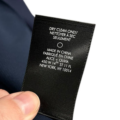 NWT Alice + Olivia Classics Navy Harmony Sleeveless Mini Slip Dress Womens 4