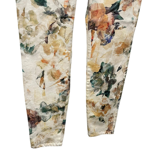 Peruvian Connection Multicolor Isola Watercolor Floral Print Pant Womens 4