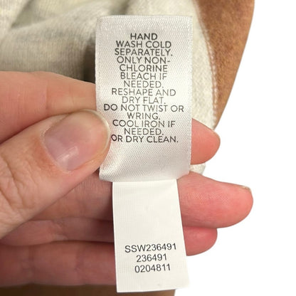 J. Jill Beige Cream Brown Color Block Button Up Cardigan Sweater Womens Large