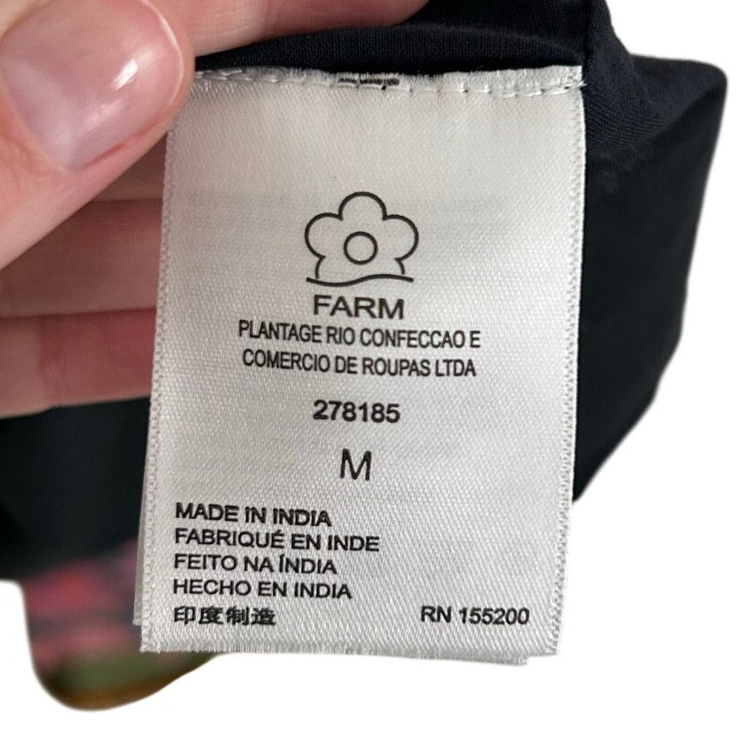 Farm Rio for Anthropologie Bright Floral Puff Sleeve Mini Dress Womens Medium