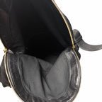 Alexander McQueen Black Leather Front Flap Messenger Handbag Gold Toned Hardware