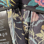 NWT Gucci Silk Pleated Midi Skirt Macro Floral Black Multi Size IT 36 / US 0