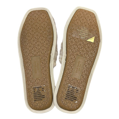 Kate Spade Dove Cream Fluffy Faux Fur Slip On Slipper Slides Womens 8