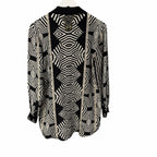 NWT Camilla Pure Silk Double Breasted Soft Jacket Black White Zebra Print Small