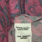 Apiece Apart Mini Mitte Dress Sunfaded Floral Pink Blue Organic Cotton Small