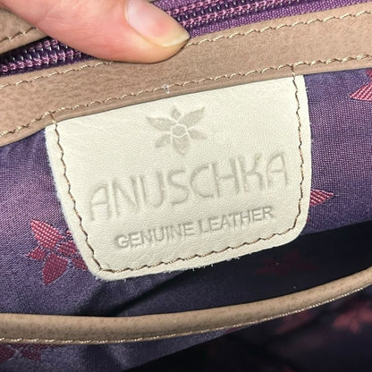 Anuschka Golden Horse Multicolor Butterflies Hand Painted Leather Shoulder Bag