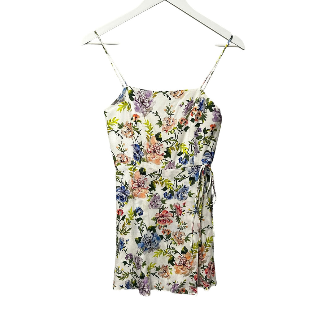 Alice + Olivia Trixie Gardenia Floral Print Lined Sleeveless Mini Dress Womens 2