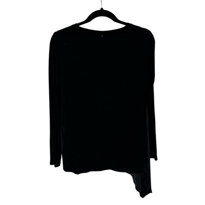 NWT Max Mara Leisure Black Zaira Knit Asymmetric Hem Blouse Womens US Small