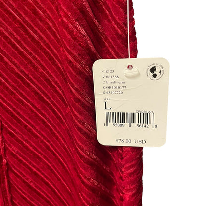 NWT Free People Slim Pull On Velvet Flare Pants in Red Womens Size Large