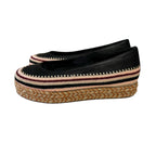 Ulla Johnson Nior Black Leather Yelena Crochet Flatform Shoes Womens 37 / US 7