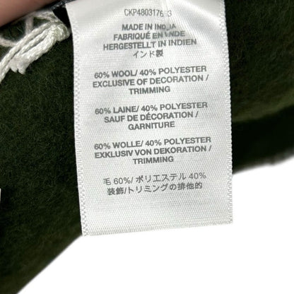 NWT Madewell Loden Green White Contrast Blanket-Stitch Wool Blend Scarf