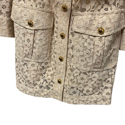 NWT Zimmermann Hypnotic Lace Belted Mini Utility Shirt Dress Cream AUS 0 / US 4