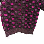 Chanel 2014 Lips Sweater Metallic Mohair Wool Purple Magenta Size 40 / US 8 RARE