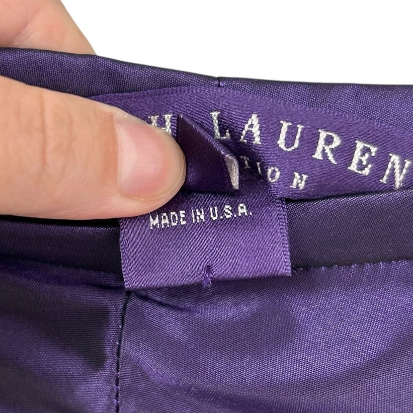 Vintage Ralph Lauren Collection Purple Label 100% Silk Layered Skirt Womens 6