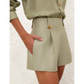 NWT Zimmermann Palm Green Luna Wool Silk Tailored Flare Hem Short Womens US 4