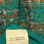 NWT L'Agence Gweny Relaxed Blazer Jacket Green Windowpane Tweed Womens 2