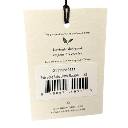 NWT Spell & The Gypsy Pink Blossom Print Folk Song Boho Midi Dress Womens XS