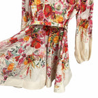 Zimmermann Wonderland Belted Floral Print Linen Mini Dress Size AU 0 / US 4