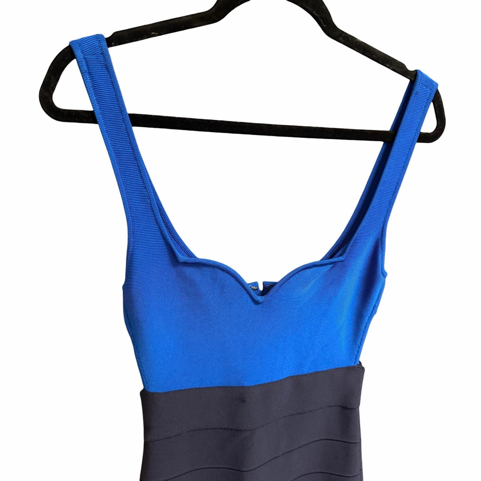Herve Leger Midi Bandage Dress, Blue S