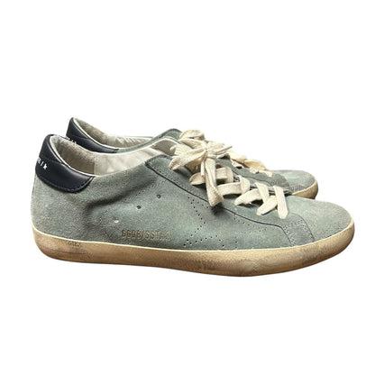 Golden Goose Green Blue Super Star Low Top Lace Up Sneakers Womens 39 / US 9