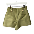 NWT Zimmermann Palm Green Luna Wool Silk Tailored Flare Hem Short Womens US 4
