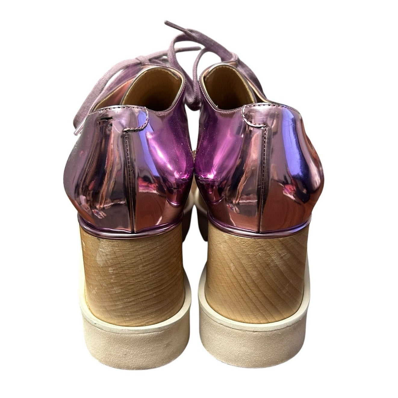 Stella McCartney Metallic Purple Elyse Mirror Platform Shoes 39.5 / US 9.5
