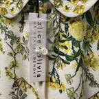 NWT Alice + Olivia Carson Printed Cardigan Fresh Air Butter Floral Size Small