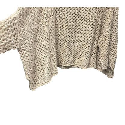 Free People One Tape Yarn Crochet Knit Sweater Cream Womens XS / Small
