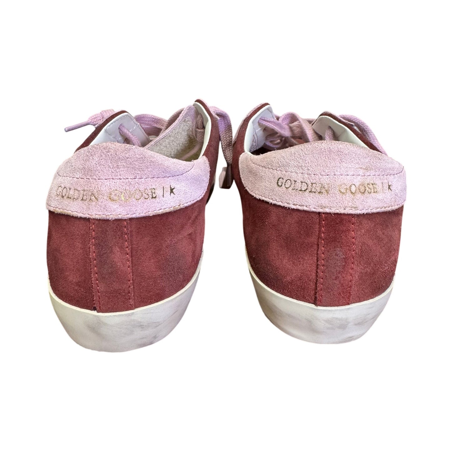 Golden Goose Red Pink Superstar Bicolor Suede Low-Top Sneakers 9