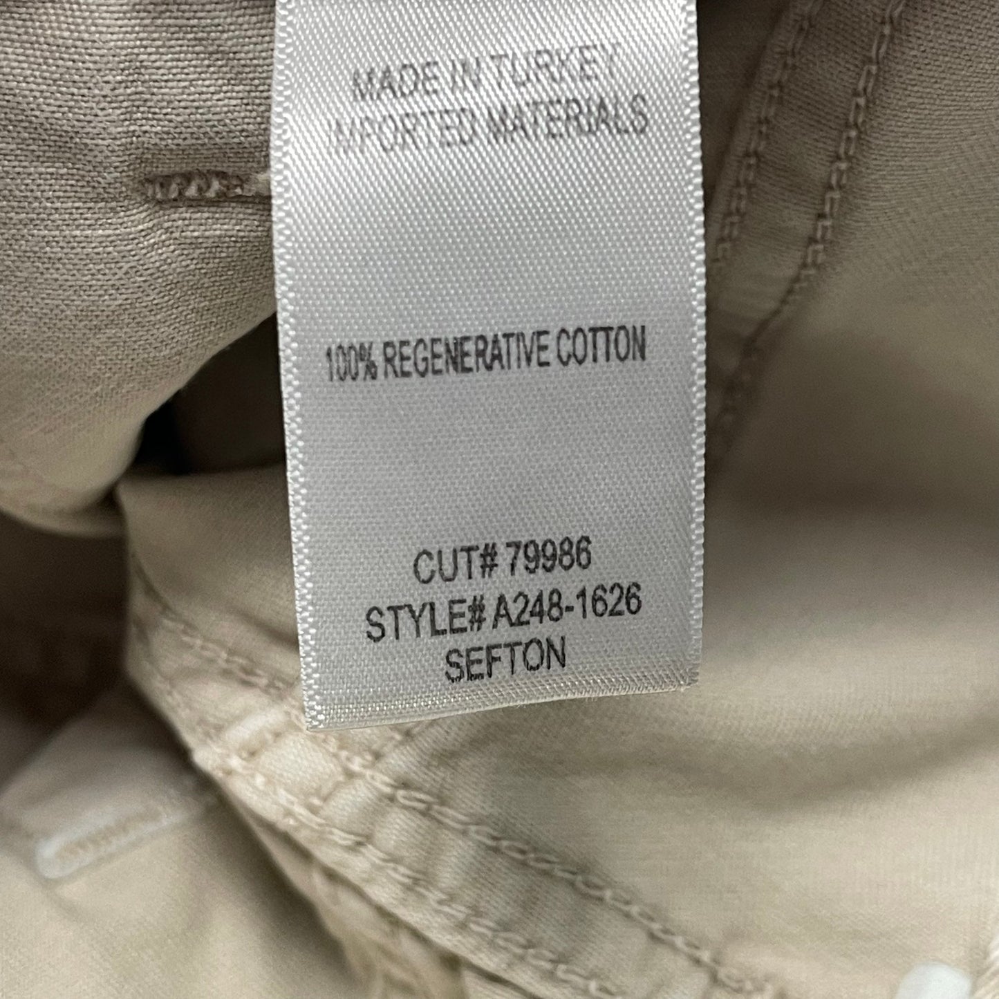 NWT AGOLDE Sefton Pant in Comb Cream Pure Cotton Womens Size 24