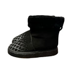 Gucci GG Crystal Motif Black Suede Boot with Merino Wool Lining Womens 39 / US 9