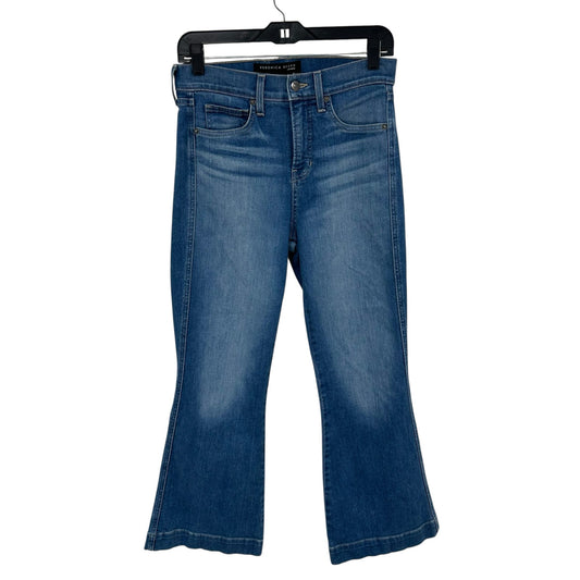 Veronica Beard Mystic Blue Carson Ankle Flare High Rise Denim Jeans Womens 26