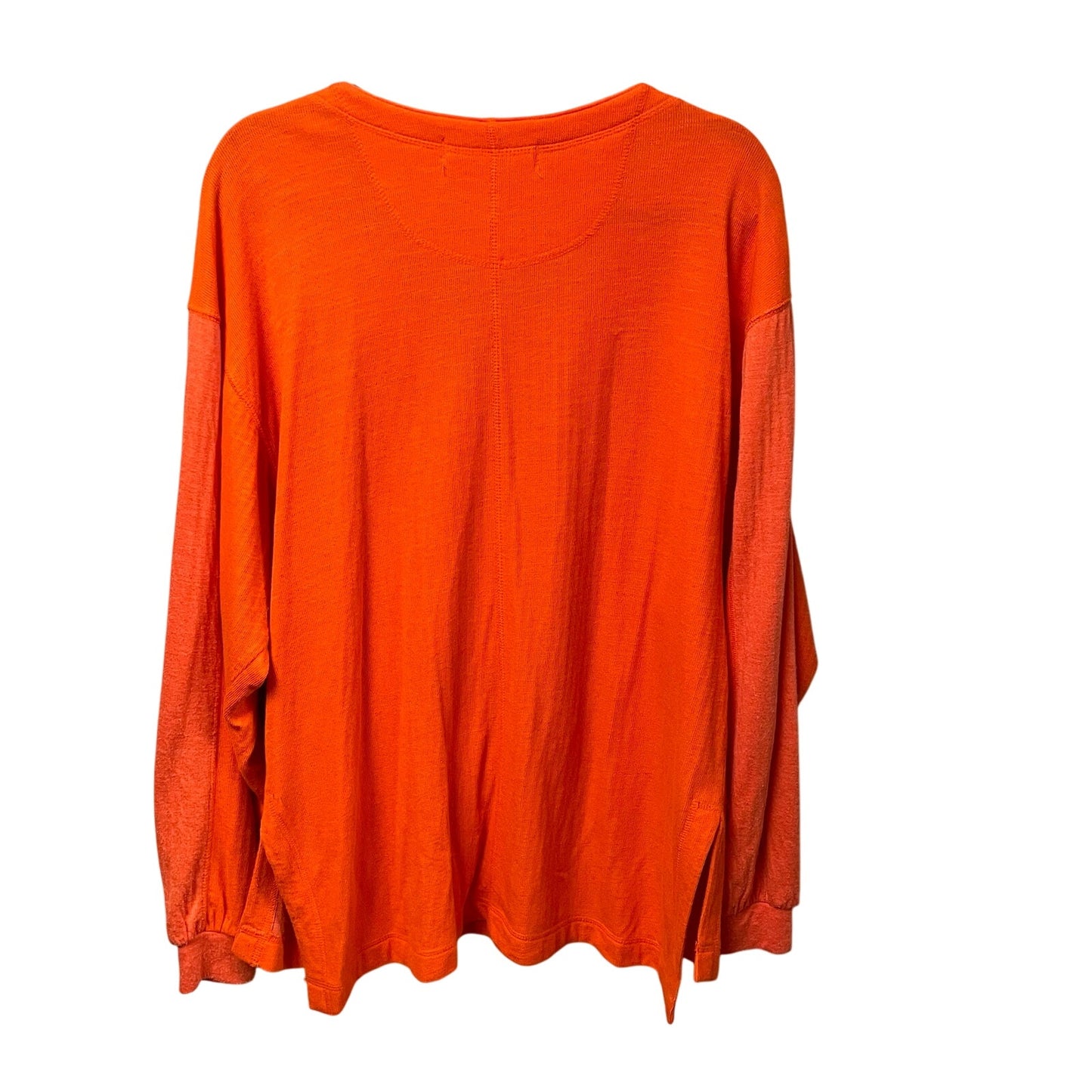 Free People We The Free Back At It Oversized Henley Top Long Sleeve Orange Large