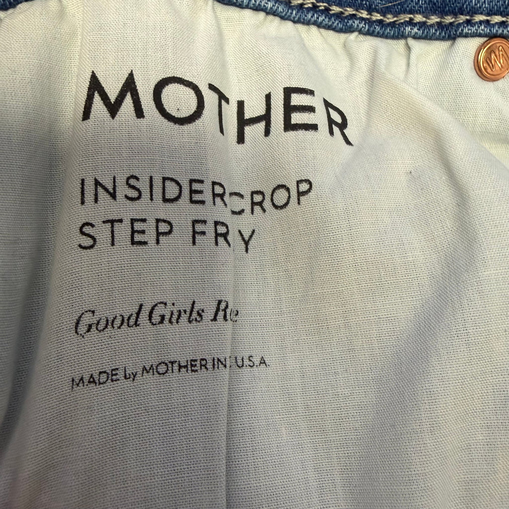 Mother Insider Crop Step Fray Jean Good Girls Race Pink Striped Womens Size 26